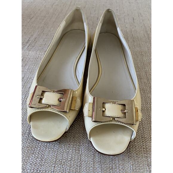 GUCCI patent leather flats open toes metal bow Made In Italy POSSIBLE 11 - Picture 1 of 12